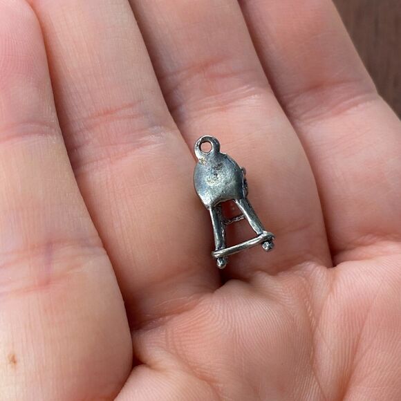 Vintage 925 Sterling Silver Baby Infant High Chair 3D Pendant Bracelet Charm - Picture 2 of 4